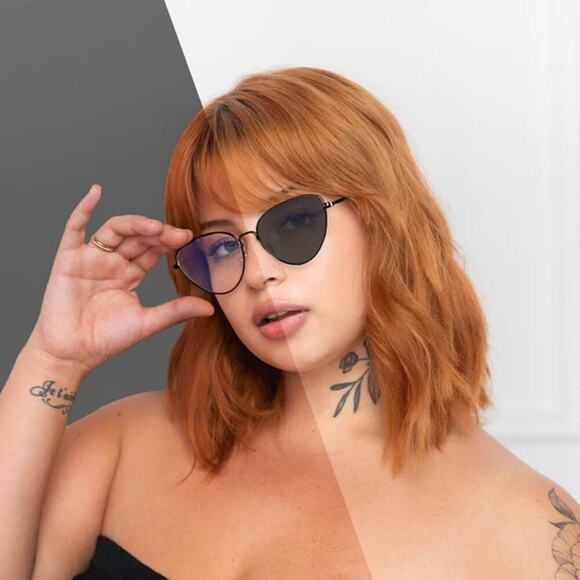 TOPFOXX Women's Black Felina Transition Blue Light Sunglasses - Picture 1 of 9